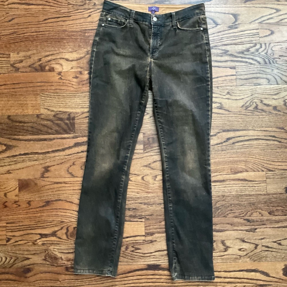 NYDJ Brown Acid Wash Skinny Jeans